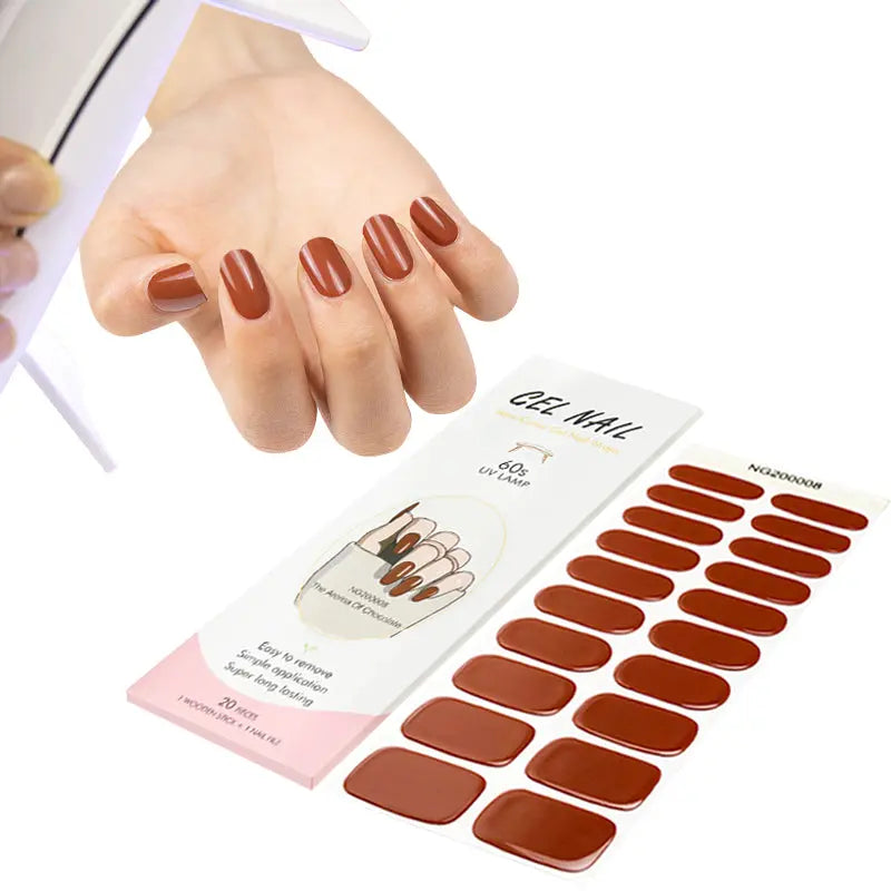 Bulk Nail Wraps Semi Cured Gel Nail Wraps Solid Red HUIZI