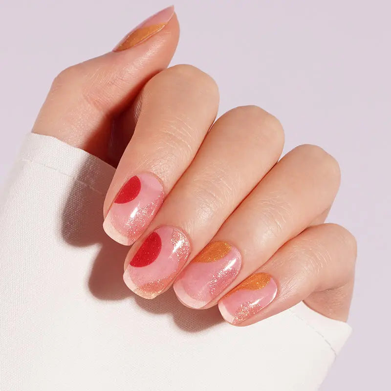 Abstract Geometric Semi-Cured Gel Nail Wraps Private Label OEM Wholesale HUIZI