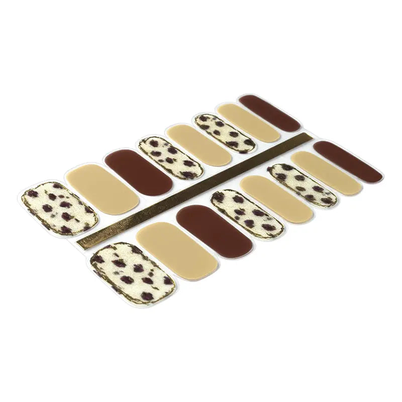 BUlk Order Leopard print Semi-cured Gel Nail Strips Custom Nail Designs HUIZI