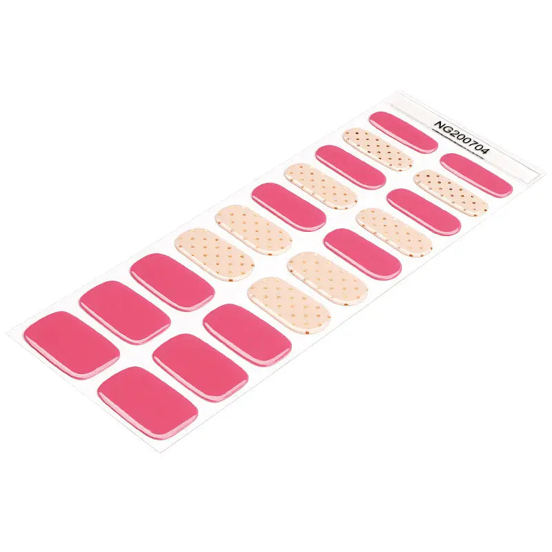 Barbie pink and Polka dots Semi-Cured Gel Nail Wraps Private Label OEM Wholesale HUIZI