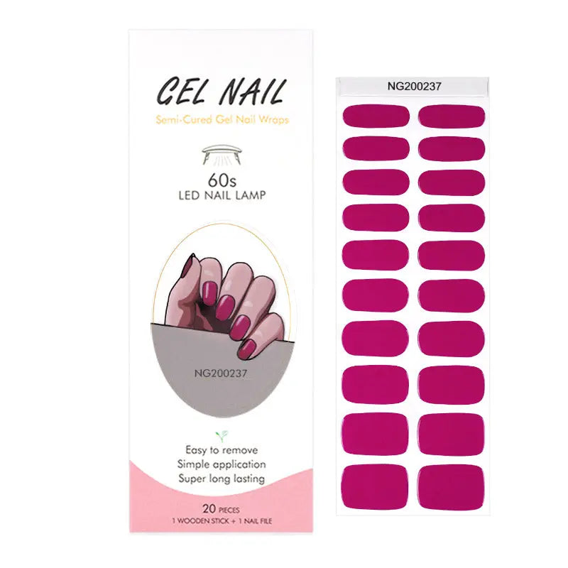 Bulk Best Gel Sticker Nails Custom Wine Red Nail Art - Huizi HUIZI