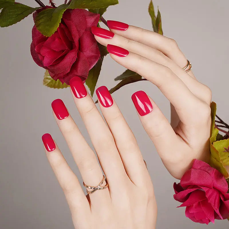 Bulk Buy Red Solid Gel Nail Stickers - Perfect For Wholesale Savings - Huizi HUIZI