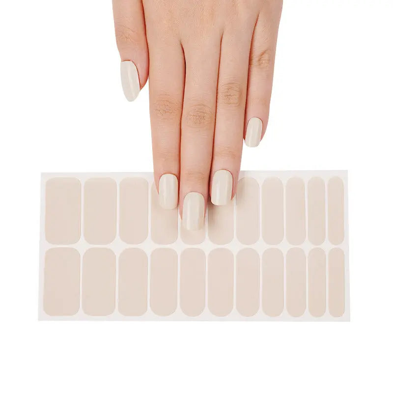 Bulk Nail Strips Custom Solid Nail Stickers, Pepper White HUIZI