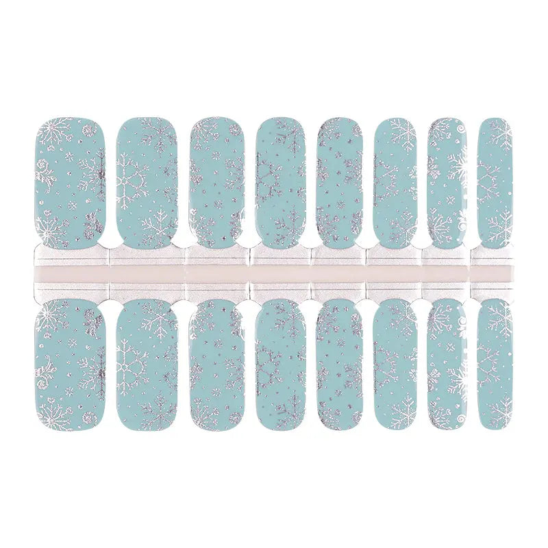 Bulk Nail Wraps Christmas Nails, Silver Snowflake HUIZI