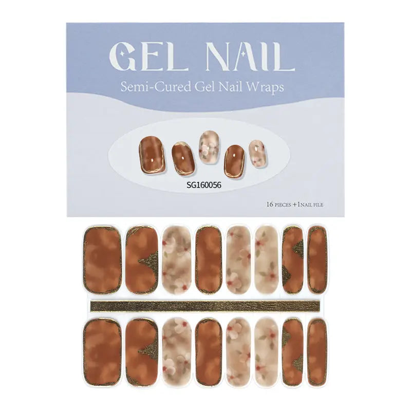 Bulk Semi-cured Gel Nail Strips OEM Nail Art Designs HUIZI