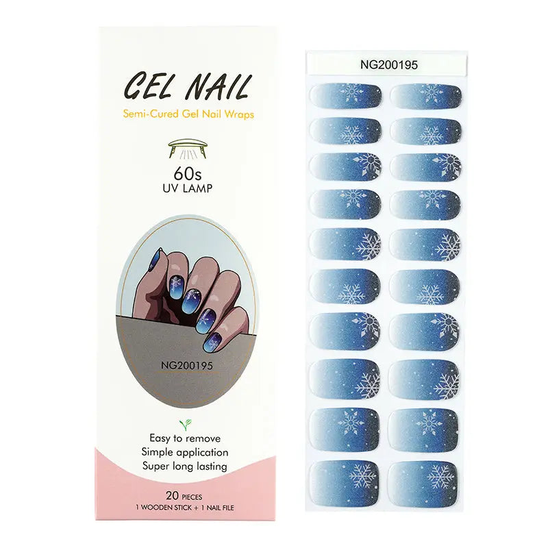 Christmas Gel Nail Stickers Wholesale Custom Ice And Snow Nails - Huizi HUIZI
