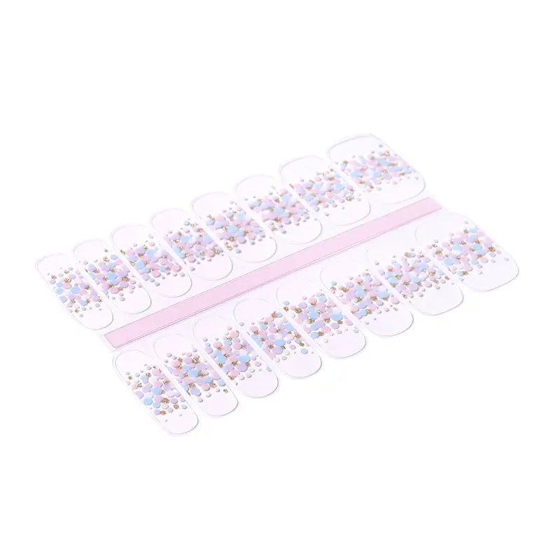 Cstom Polka Dot Nail Art Designs Wholesale Semi-cured Gel Nail Strips HUIZI