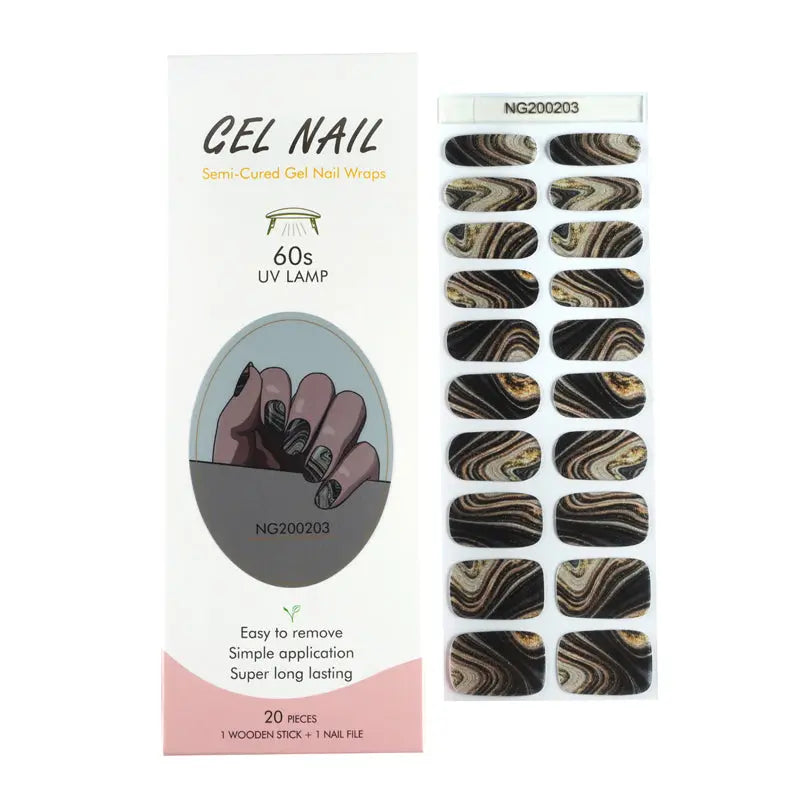 Custom Gel Nail Decals Volume Discount Bulk Glowing Marble Nails - Huizi HUIZI
