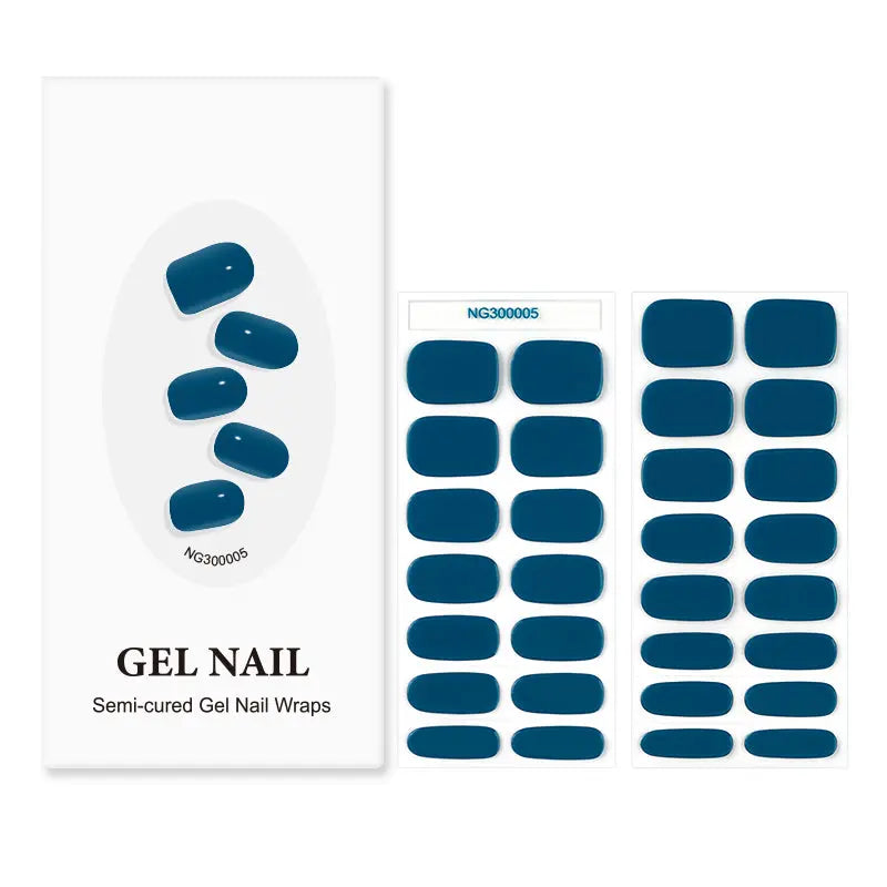 Custom Gel Nail Strips OEM Nail product Classic Blue Nail Art-HUIZI Nail Strip Manufacturer HUIZI