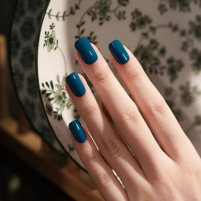 Classic Gold and Blue Nail Art - The Nail Chronicle