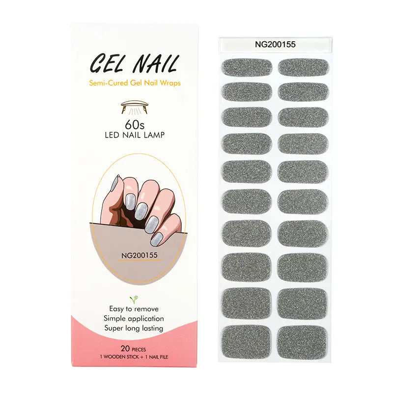 Custom Gel Nail Wraps Wholesale  Silver Diamond Nails - Huizi HUIZI