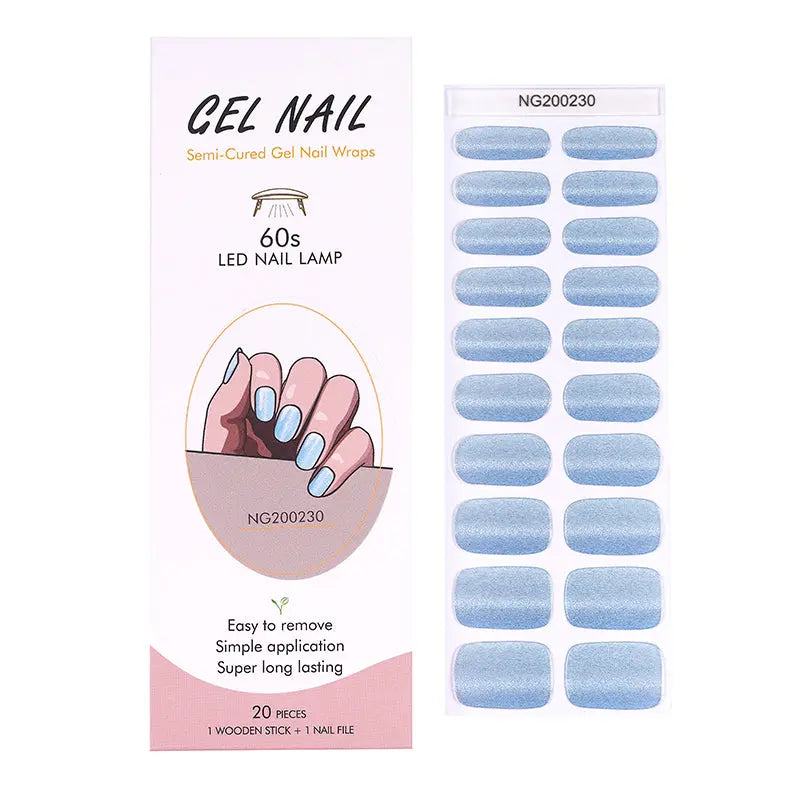 Custom Nail Builder Stickers Gel Bulk Order Blue Cat Eye Manicure - Huizi HUIZI