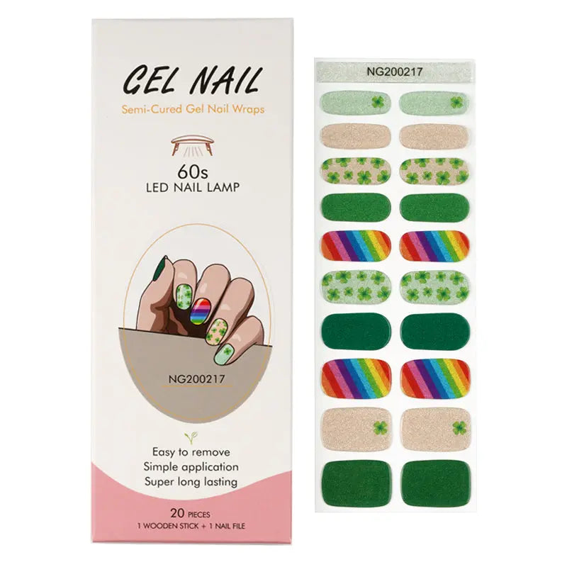Custom Nail Stickers For Gel Polish Oem Four-Leaf Clover Manicure  - Huizi HUIZI