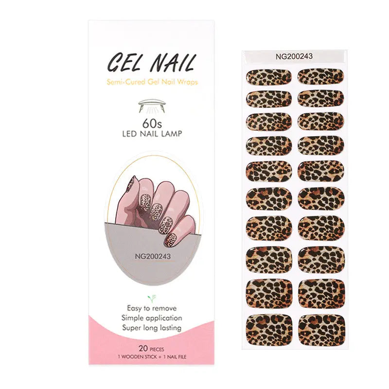 Custom Nail Stickers That Use Uv Light Wholesale Pricing Leopard Nails - Huizi HUIZI