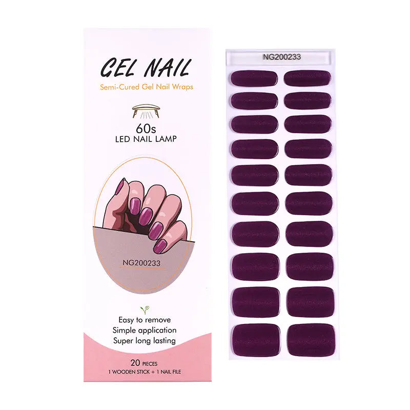 Custom Nail Strips Gel Wholesale Deep Purple Cat Eye Manicure - Huizi HUIZI