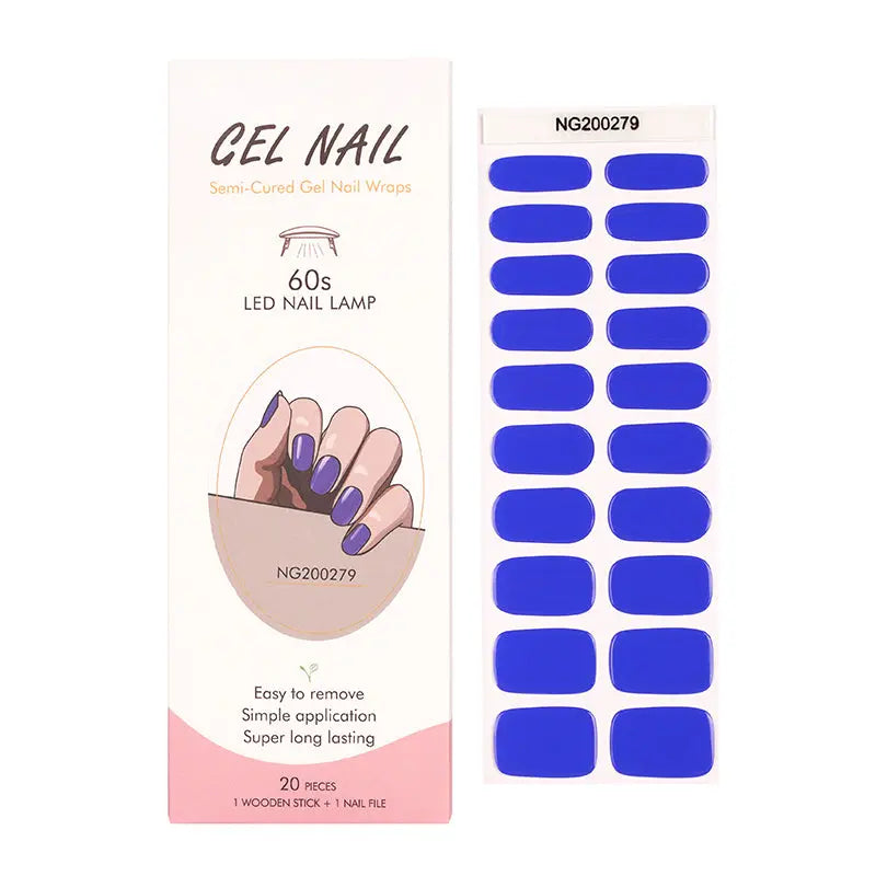 Custom Press On Nails Solid Color Nails klein Blue Nail Embellishments - Huizi HUIZI