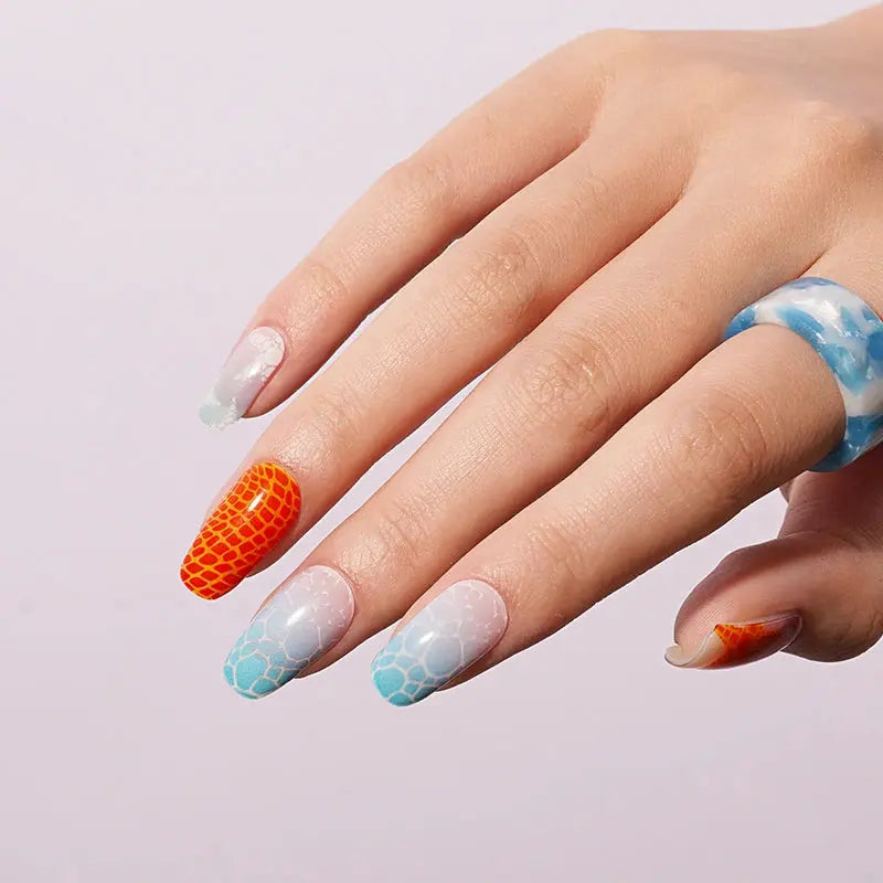 Custom Starfish & Ocean Gel Nail Stickers Designs Wholesale Summer Nail Wraps HUIZI