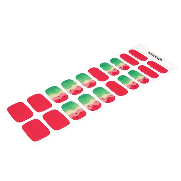 Custom Watermelon Nail art Design Wholesale Matte Gel Nail Strips
