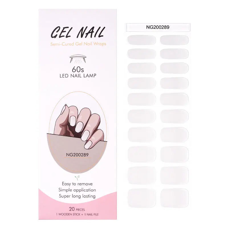 Custom & Private Label Ombre White Transparent Gel Nail Stickers Wholesale - Huizi HUIZI