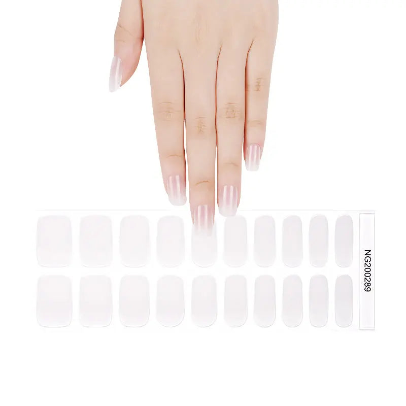 Custom & Private Label Ombre White Transparent Gel Nail Stickers Wholesale - Huizi HUIZI