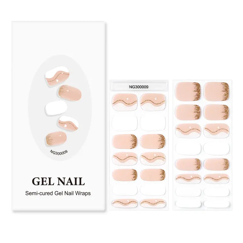 Custom gel nail sticker  ODM gel nail strips Flowing heart-HUIZI Nail Strip Manufacturer HUIZI