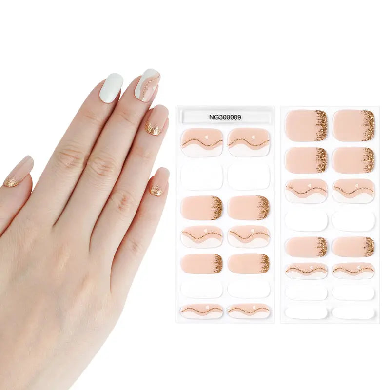 Custom gel nail sticker  ODM gel nail strips Flowing heart-HUIZI Nail Strip Manufacturer HUIZI