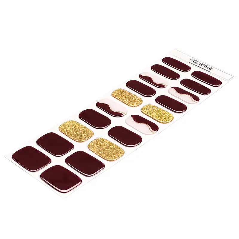 Customizable Abstract Glitter Gel Nail Stickers Wholesale Nail Wraps for Brands & OEM HUIZI