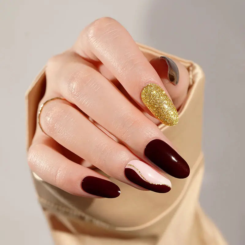 Customizable Abstract Glitter Gel Nail Stickers Wholesale Nail Wraps for Brands & OEM HUIZI