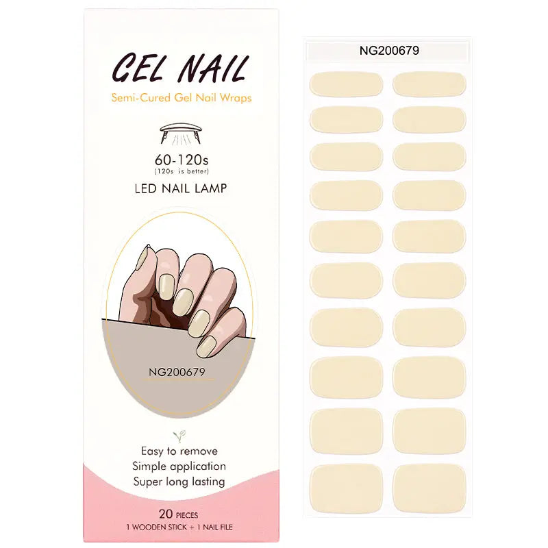 Customizable Apricot Gel Nail Stickers Wholesale Solid Nail Wraps for Brands OEM HUIZI