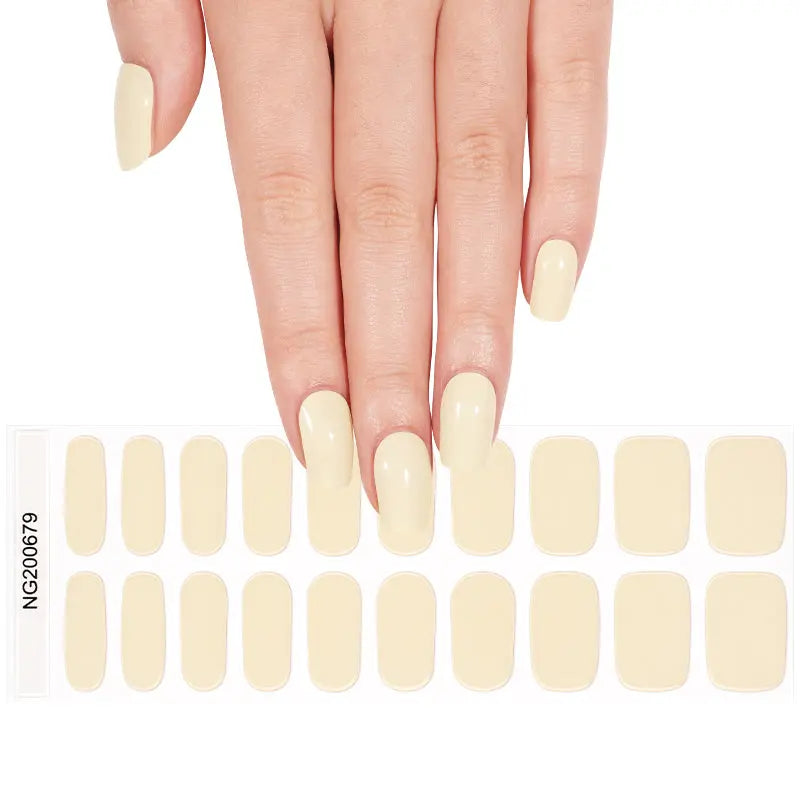 Customizable Apricot Gel Nail Stickers Wholesale Solid Nail Wraps for Brands OEM HUIZI