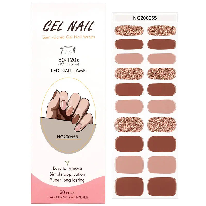 Customizable Autumn Glitter Gel Nail Stickers Wholesale Fall Nail Wraps for Brands OEM HUIZI