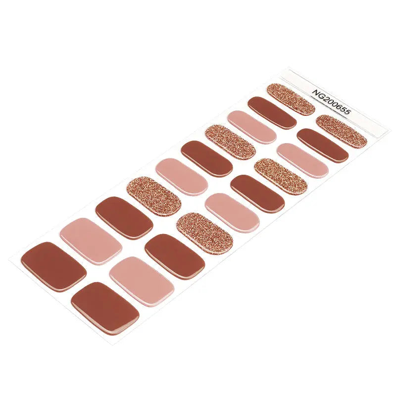 Customizable Autumn Glitter Gel Nail Stickers Wholesale Fall Nail Wraps for Brands OEM HUIZI