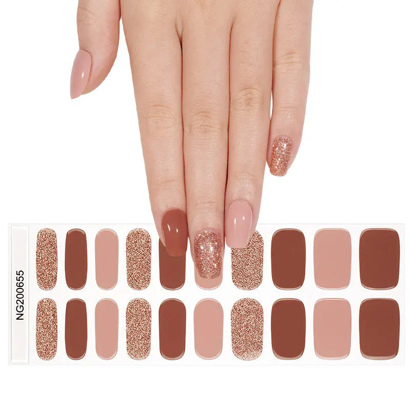 Customizable Autumn Glitter Gel Nail Stickers Wholesale Fall Nail Wraps for Brands OEM HUIZI