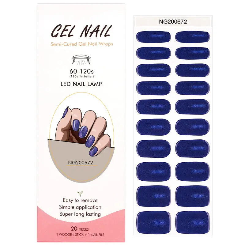 Customizable Blue Cat-eye Gel Nail Stickers Wholesale Nail Wraps for Brands OEM HUIZI