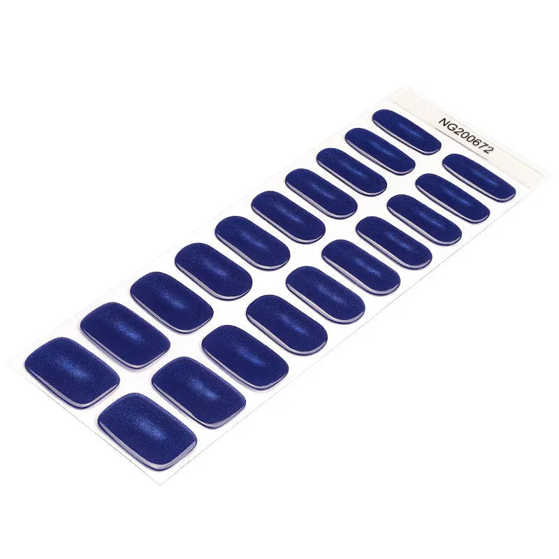 Customizable Blue Cat-eye Gel Nail Stickers Wholesale Nail Wraps for Brands OEM HUIZI