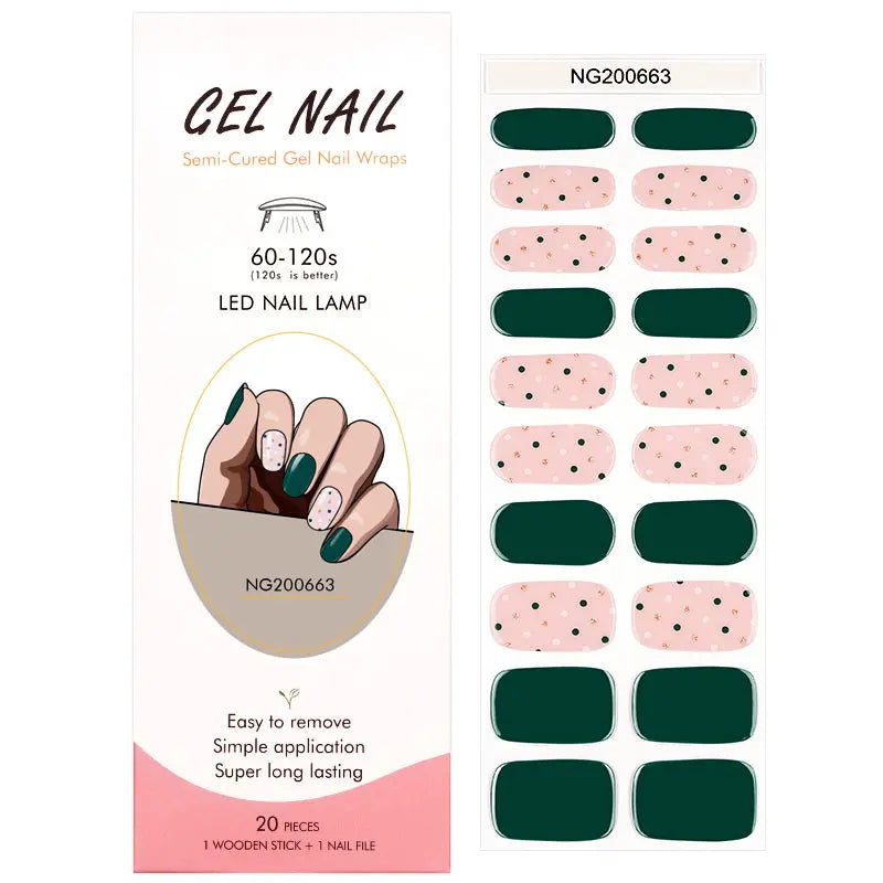 Customizable Christmas Gel Nail Stickers Wholesale Green Nail Wraps for Brands OEM HUIZI