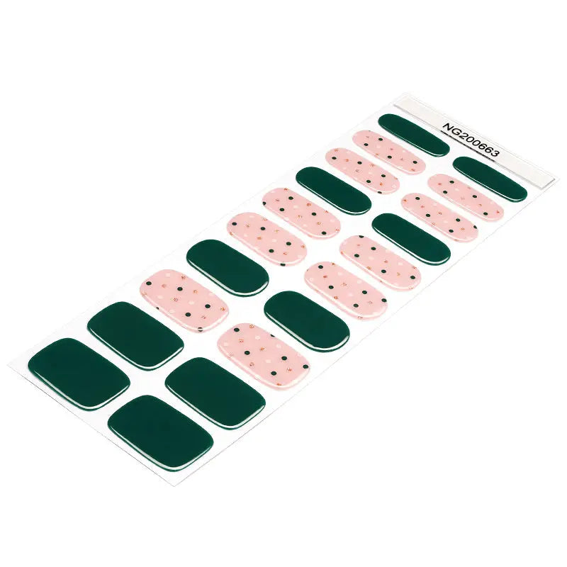 Customizable Christmas Gel Nail Stickers Wholesale Green Nail Wraps for Brands OEM HUIZI