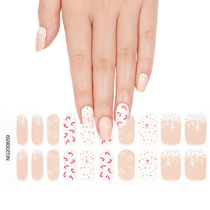 Customizable Christmas Gel Nail Stickers Wholesale Nail Wraps for Brands OEM HUIZI