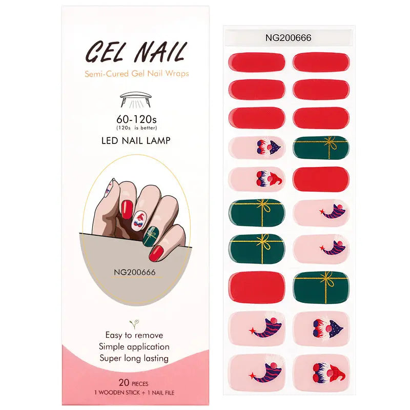 Customizable Christmas Gel Nail Stickers Wholesale Nail Wraps for Brands OEM HUIZI