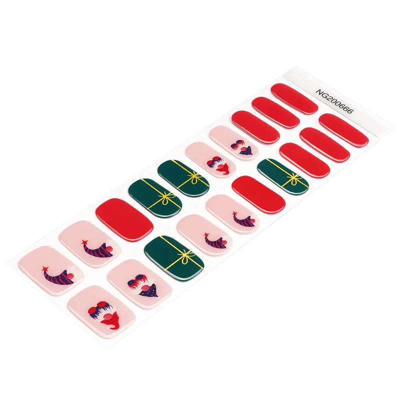 Customizable Christmas Gel Nail Stickers Wholesale Nail Wraps for Brands OEM HUIZI