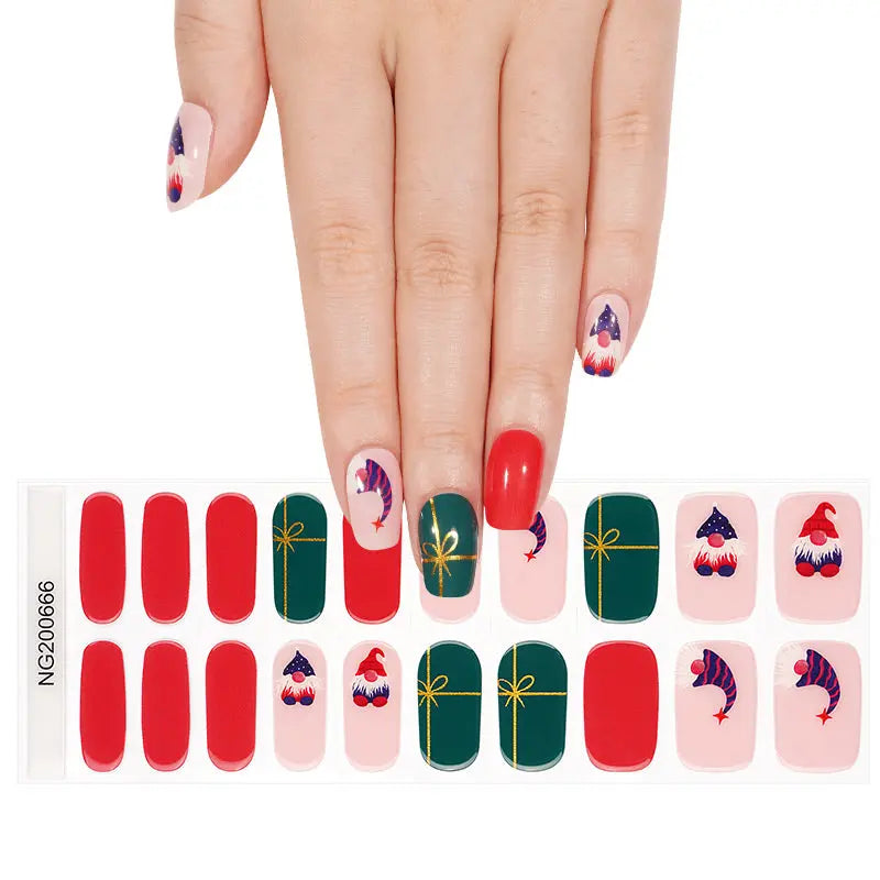 Customizable Christmas Gel Nail Stickers Wholesale Nail Wraps for Brands OEM HUIZI