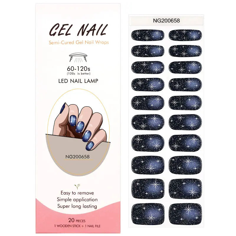 Customizable Christmas Gel Nail Stickers Wholesale Stars Nail Wraps for Brands OEM HUIZI
