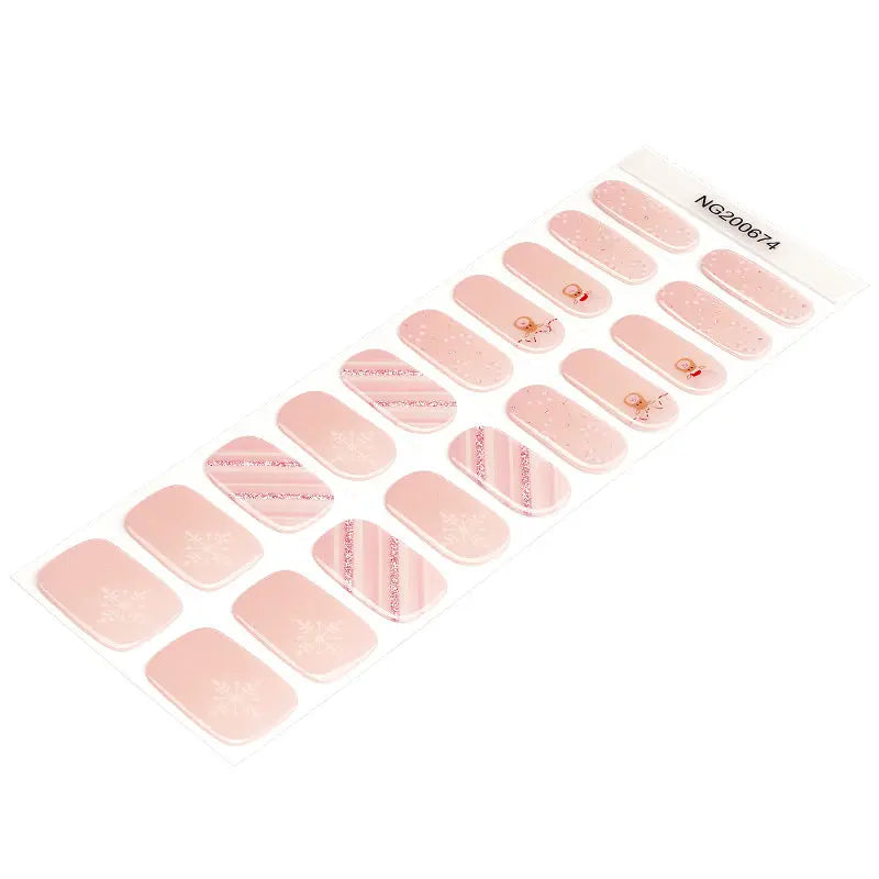 Customizable Christmas Reindeer Gel Nail Stickers Wholesale Nail Wraps for Brands OEM HUIZI