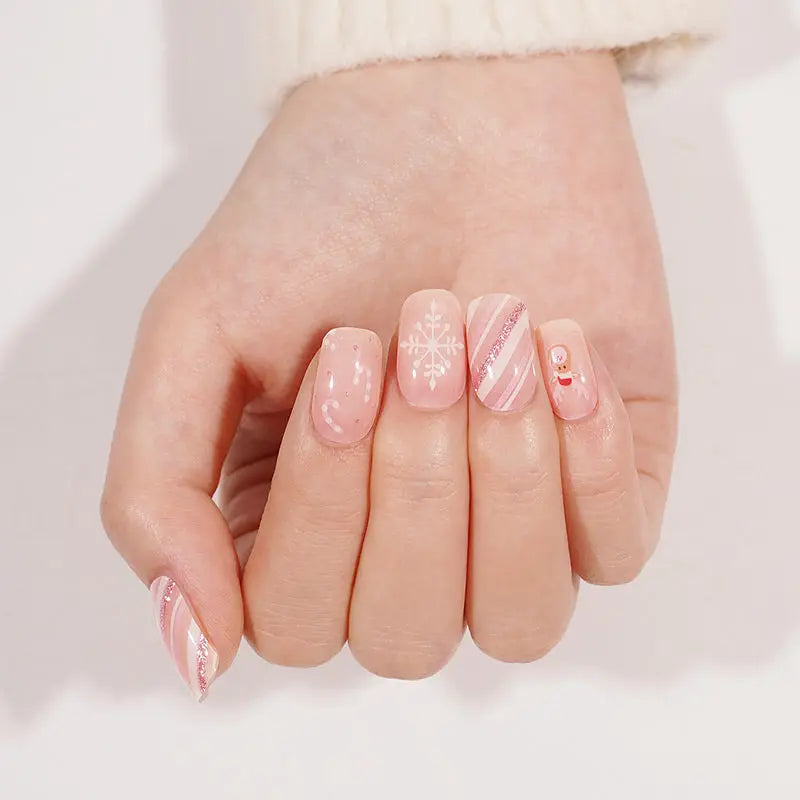 Customizable Christmas Reindeer Gel Nail Stickers Wholesale Nail Wraps for Brands OEM HUIZI