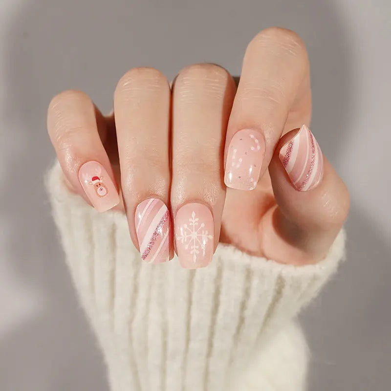 Customizable Christmas Reindeer Gel Nail Stickers Wholesale Nail Wraps for Brands OEM HUIZI