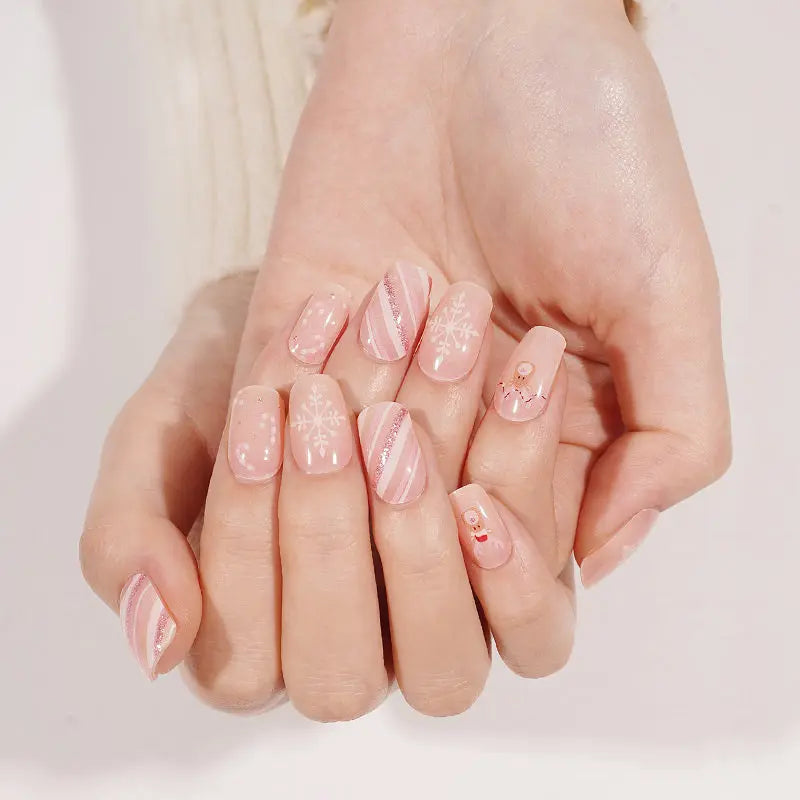 Customizable Christmas Reindeer Gel Nail Stickers Wholesale Nail Wraps for Brands OEM HUIZI