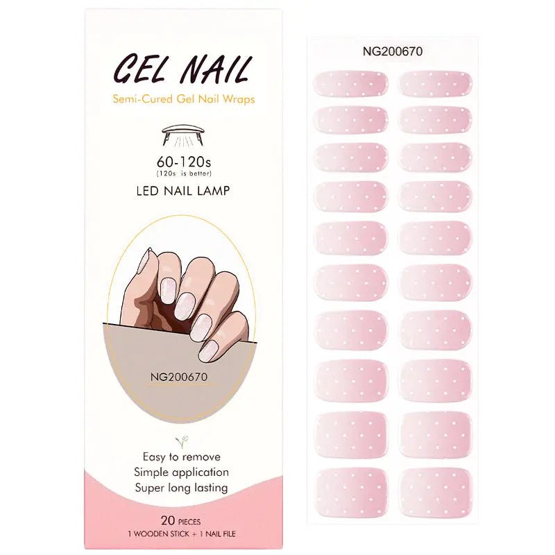 Customizable Dots Gel Nail Stickers Wholesale Ombre Nail Wraps for Brands OEM HUIZI