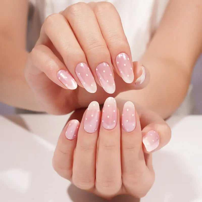 Customizable Dots Gel Nail Stickers Wholesale Ombre Nail Wraps for Brands OEM HUIZI