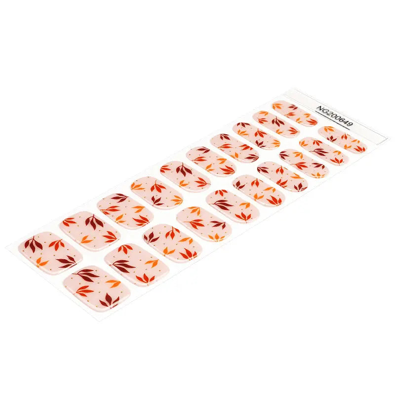 Customizable Fall Gel Nail Stickers Wholesale Leaves Nail Wraps for Brands OEM HUIZI