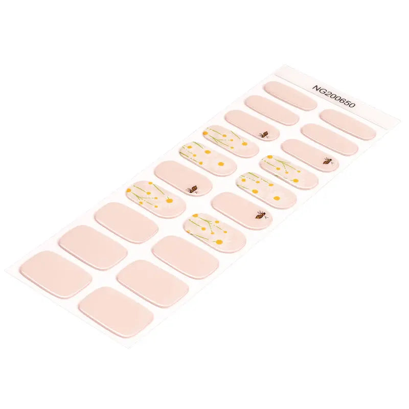Customizable Flower Gel Nail Stickers Wholesale Honeybee Nail Wraps for Brands OEM HUIZI